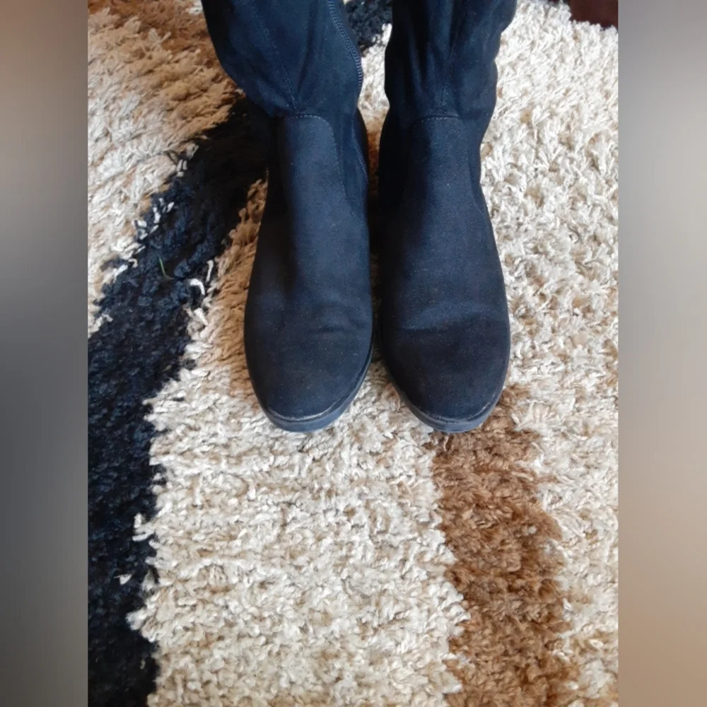 Sam Edelman Suede Leather Black Boots Over-the-Knee Women's Size 7.5